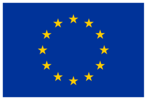 Flagge der Europäischen Union: zwölf goldene Sterne im Kreis auf blauem Grund.